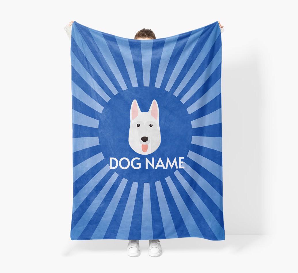 'Spotlight' - Personalized {breedFullName} Blanket: Premium Sherpa Fleece