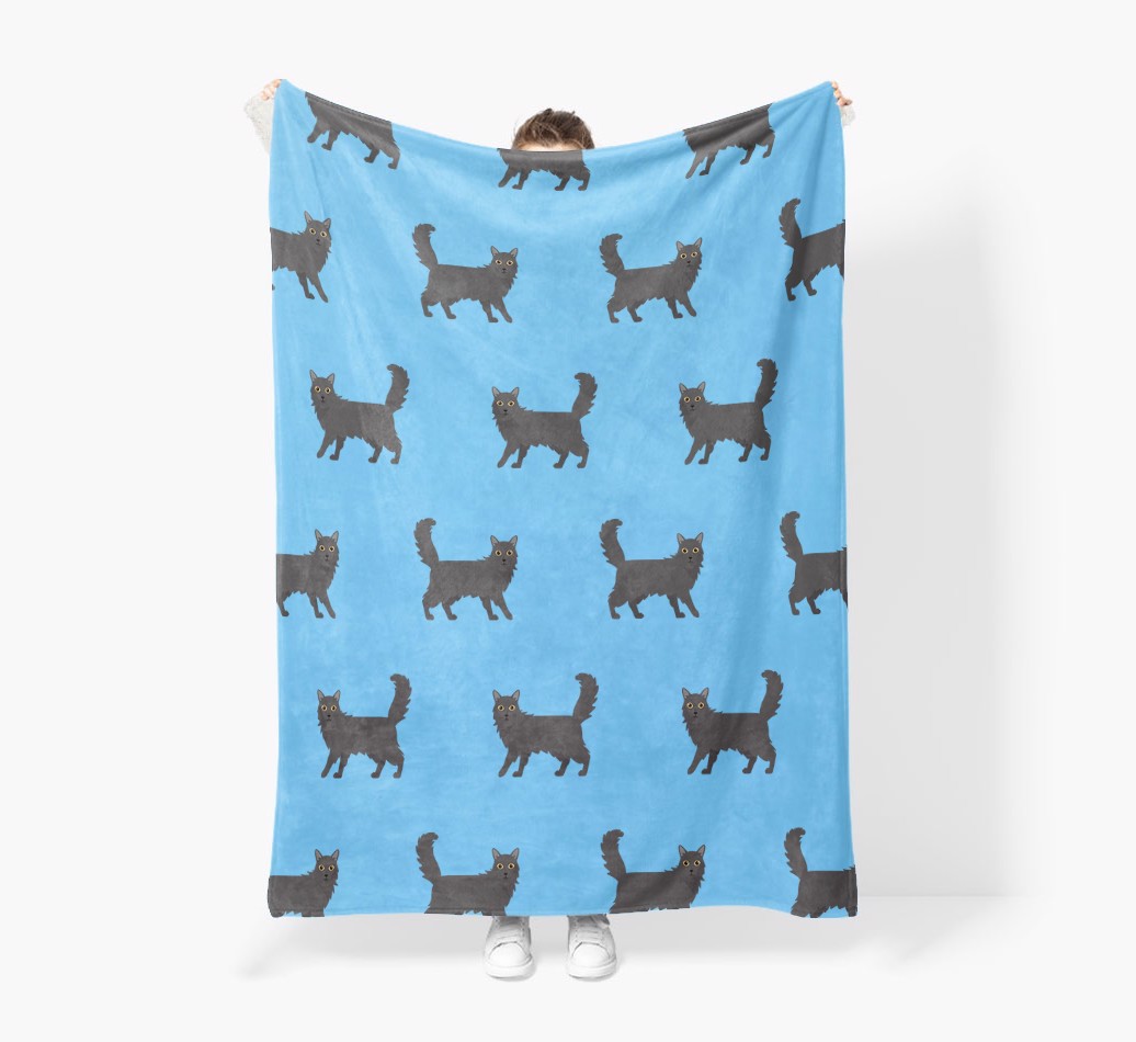 'Yappicon Pattern' - Personalised Sherpa Fleece Blanket with {breedFullName} Yappicon