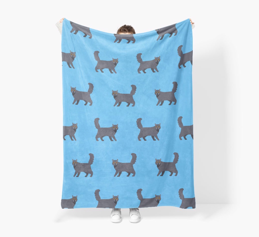 'Yappicon Pattern' - Personalised Sherpa Fleece Blanket with {breedFullName} Yappicon