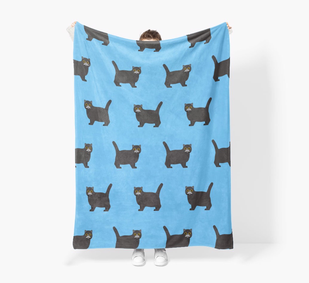 'Yappicon Pattern' - Personalised Sherpa Fleece Blanket with {breedFullName} Yappicon