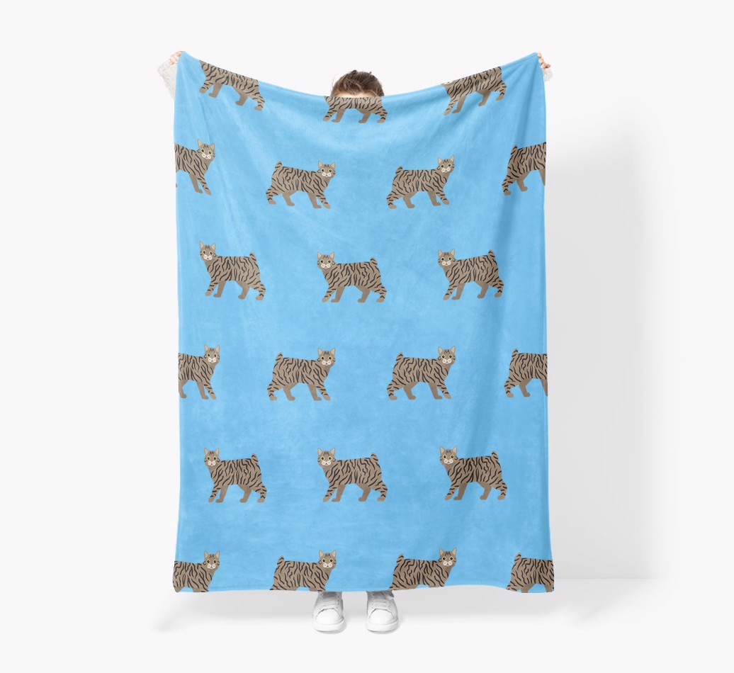 'Yappicon Pattern' - Personalised Sherpa Fleece Blanket with {breedFullName} Yappicon