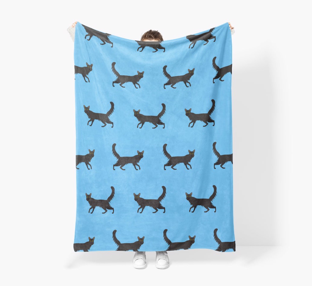 'Yappicon Pattern' - Personalised Sherpa Fleece Blanket with {breedFullName} Yappicon