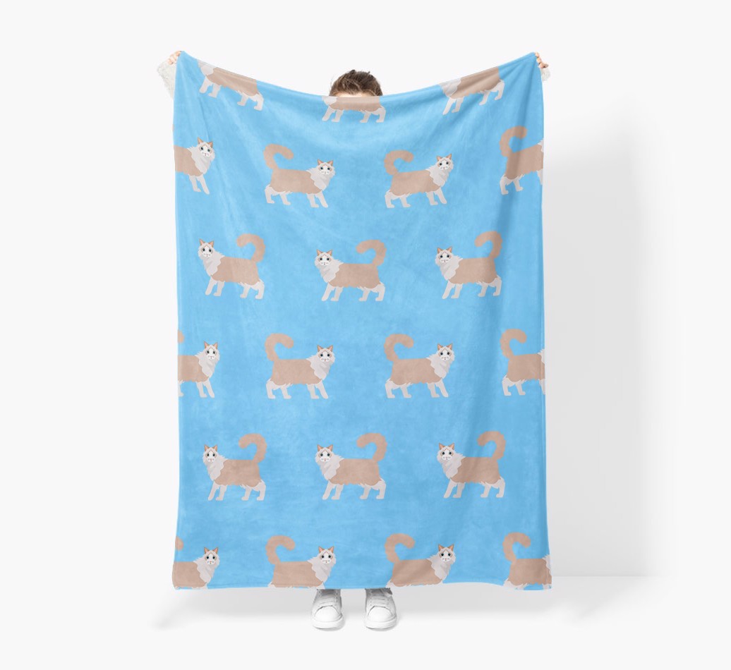 'Yappicon Pattern' - Personalised Sherpa Fleece Blanket with {breedFullName} Yappicon