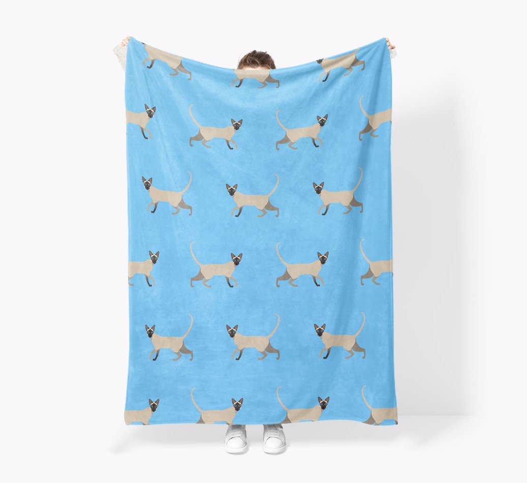 'Yappicon Pattern' - Personalised Sherpa Fleece Blanket with {breedFullName} Yappicon