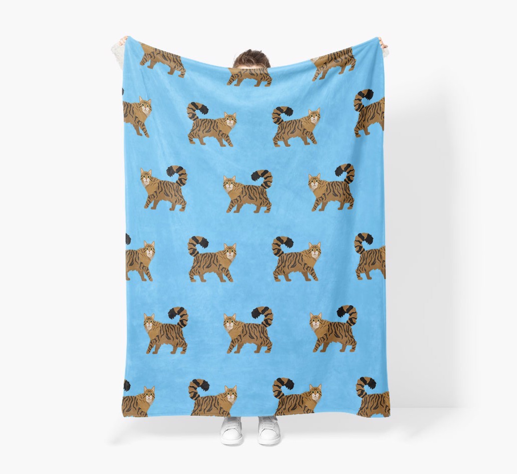 'Yappicon Pattern' - Personalised Sherpa Fleece Blanket with {breedFullName} Yappicon