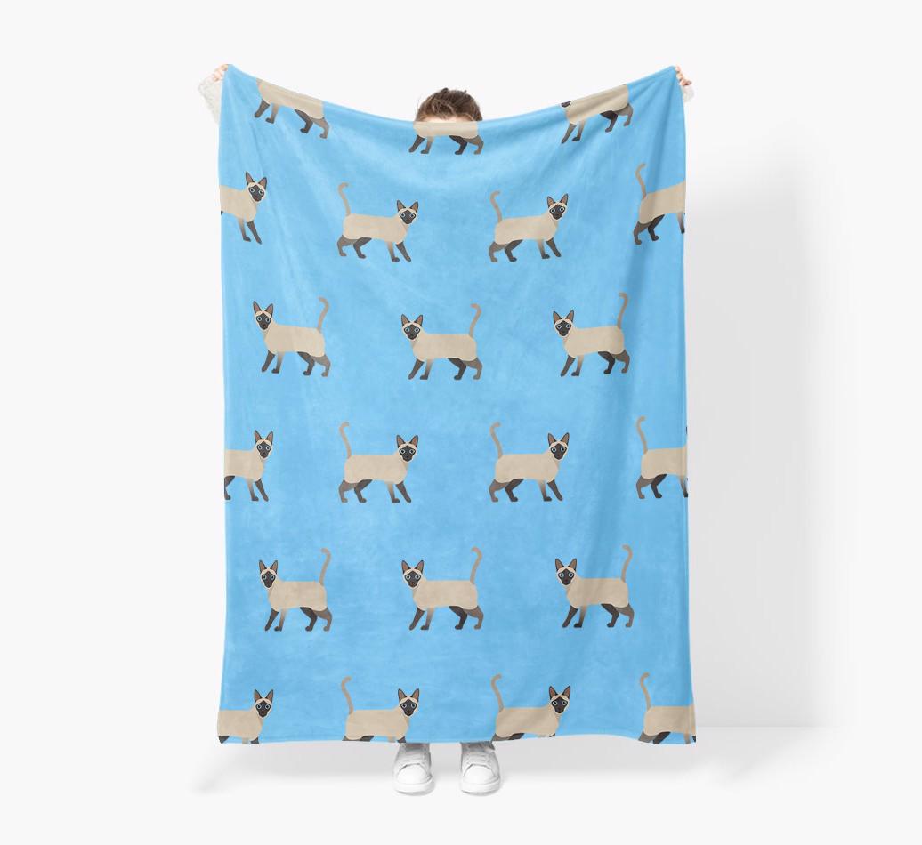 'Yappicon Pattern' - Personalized Sherpa Fleece Blanket with {breedFullName} Yappicon