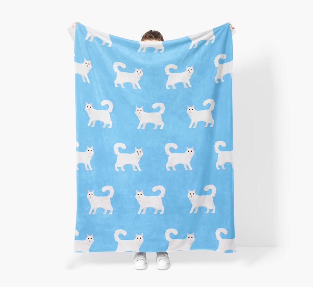 'Yappicon Pattern' - Personalized Sherpa Fleece Blanket with {breedFullName} Yappicon