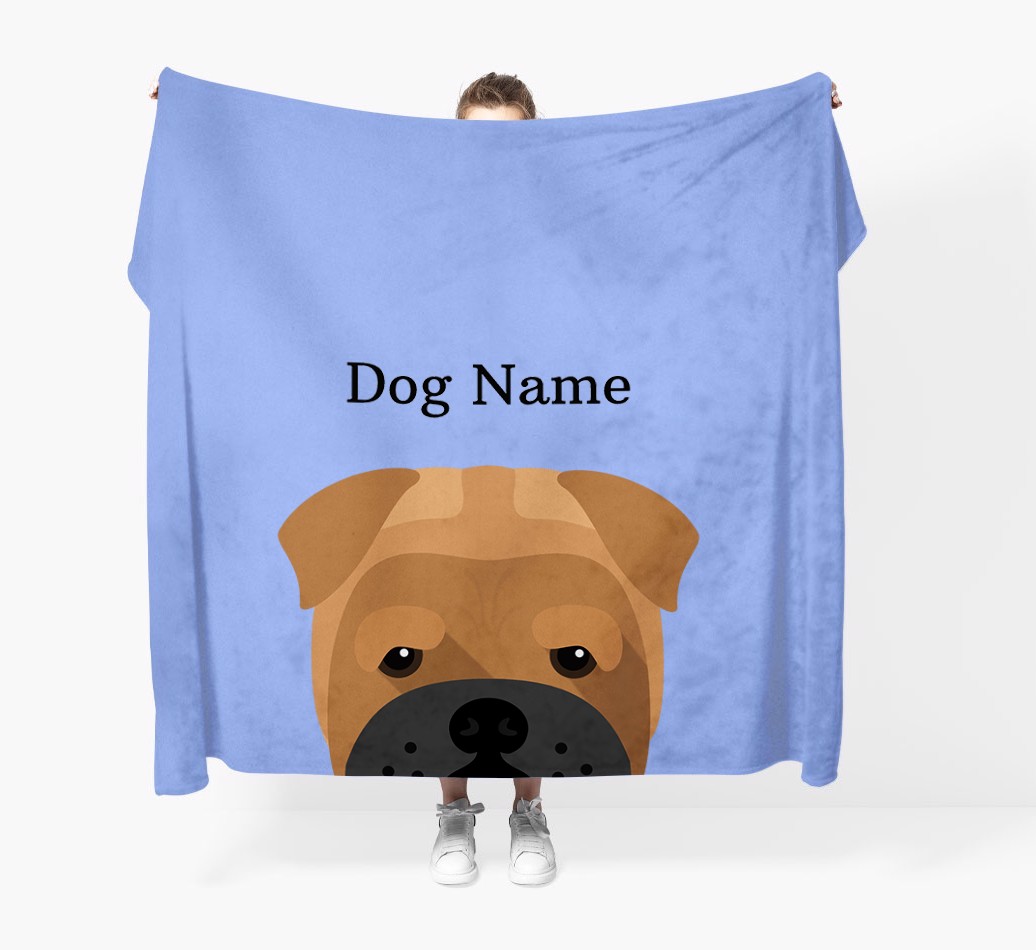 'Peeking Icon' - Personalized {breedFullName} Blanket