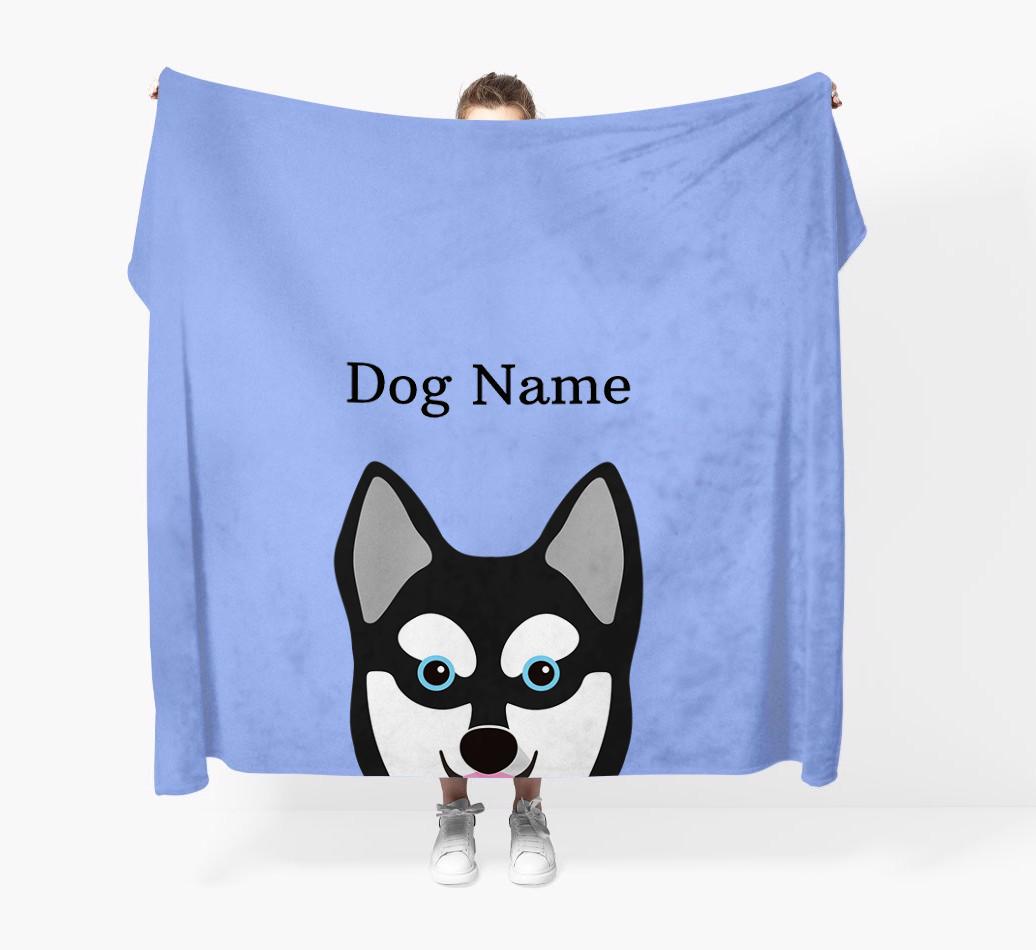 'Peeking Icon' - Personalized {breedFullName} Blanket