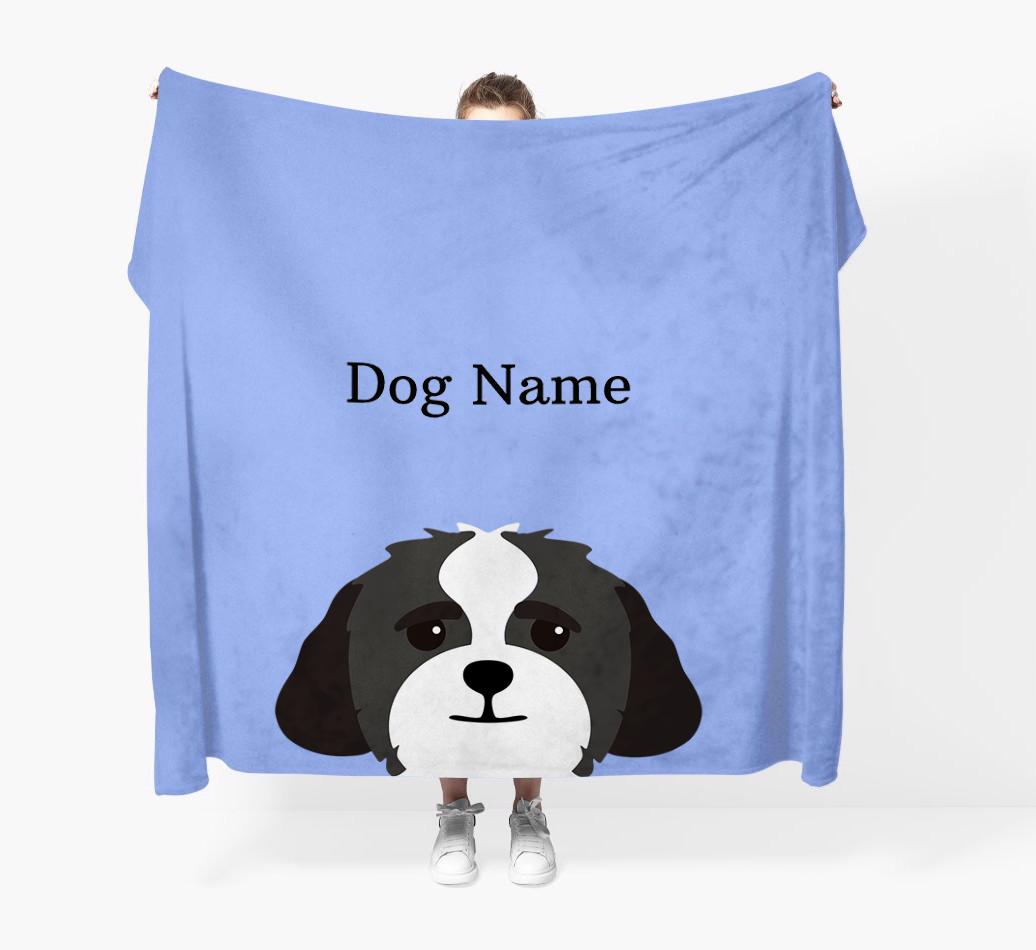 'Peeking Icon' - Personalized {breedFullName} Blanket
