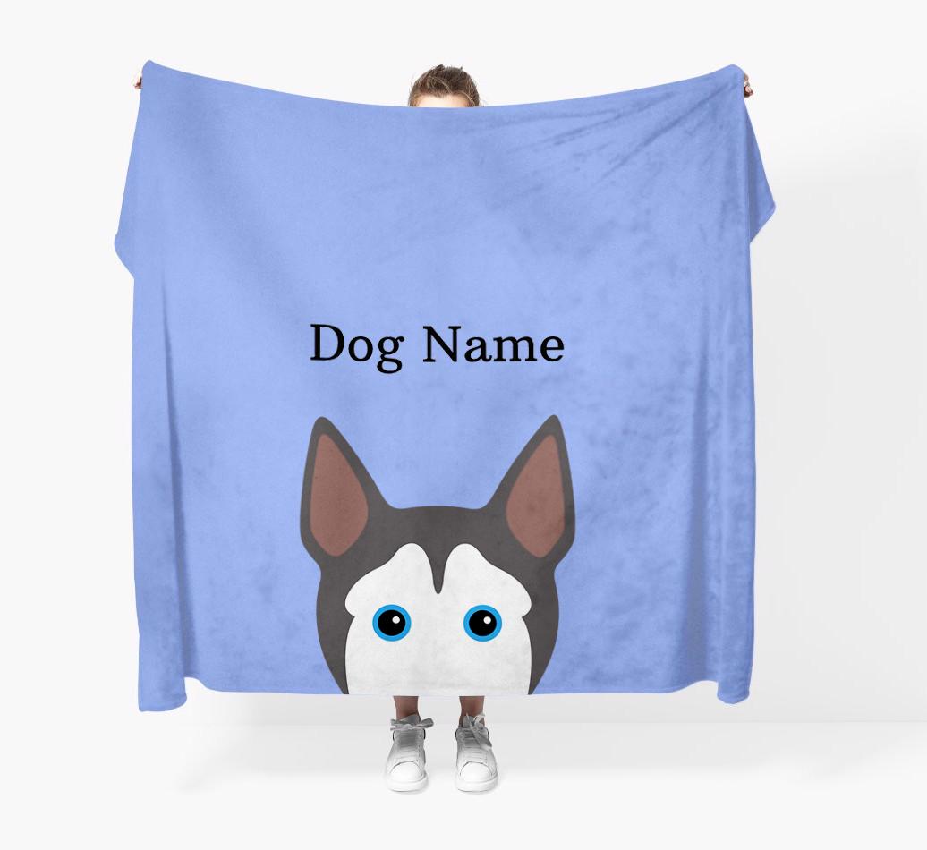 'Peeking Icon' - Personalized {breedFullName} Blanket