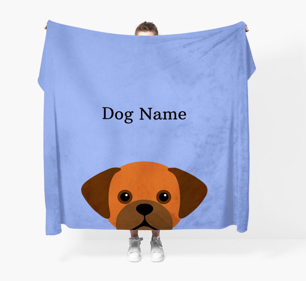 'Peeking Icon' - Personalized {breedFullName} Blanket