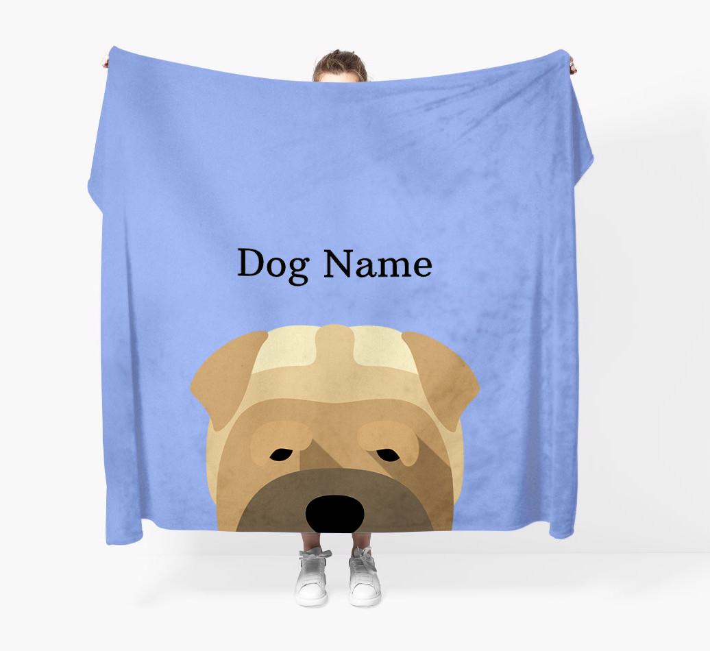 'Peeking Icon' - Personalized {breedFullName} Blanket