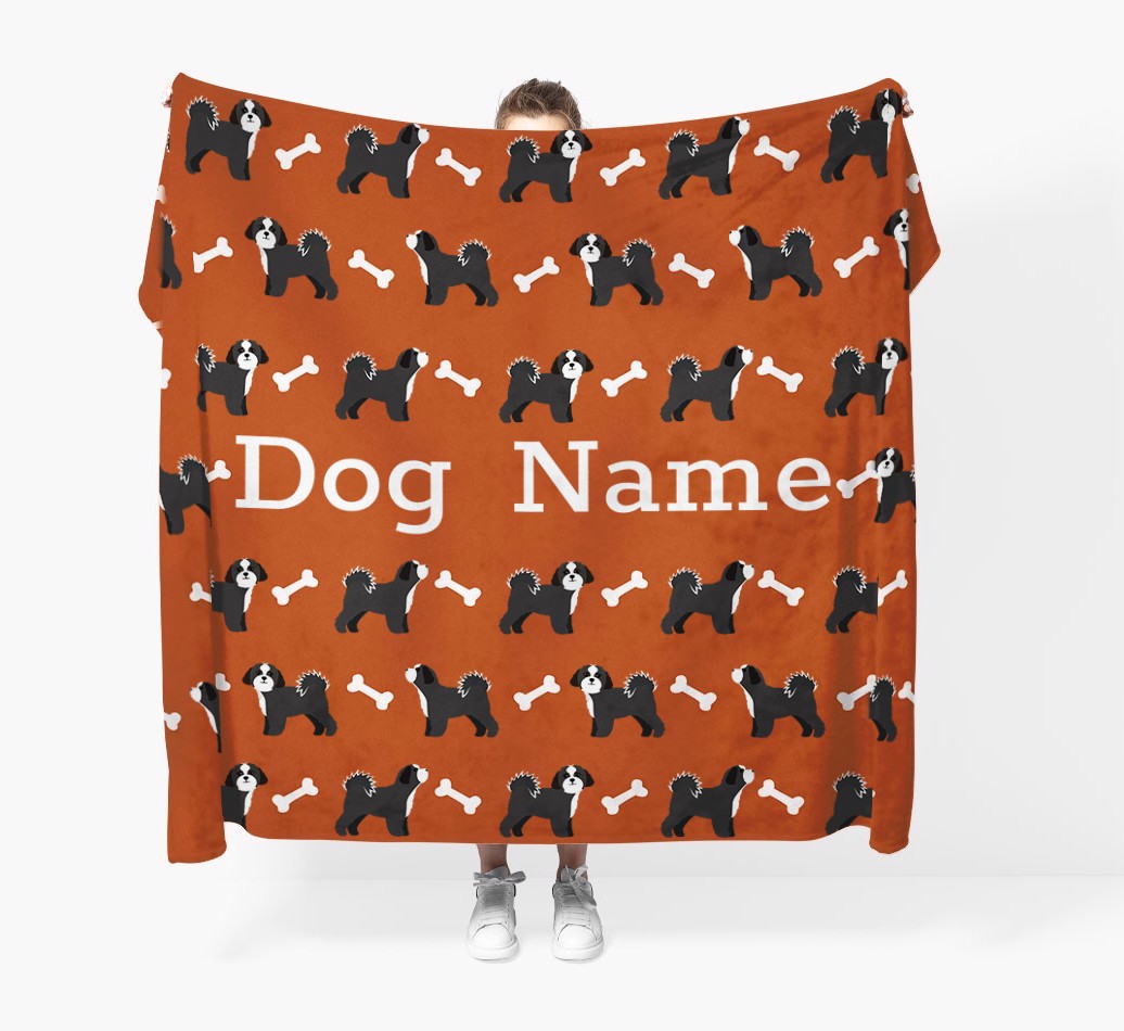 'Bone Pattern' - Personalised {breedFullName} Blanket