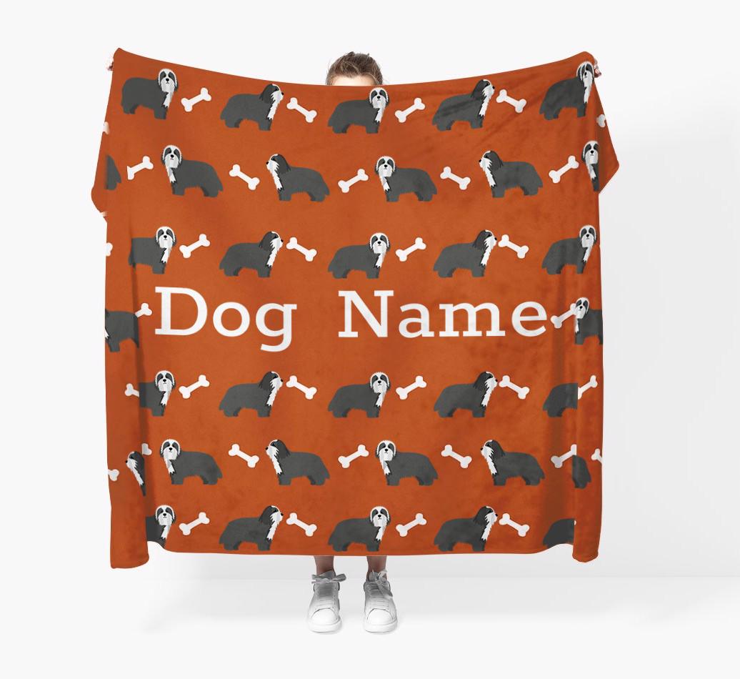 'Bone Pattern' - Personalized {breedFullName} Blanket