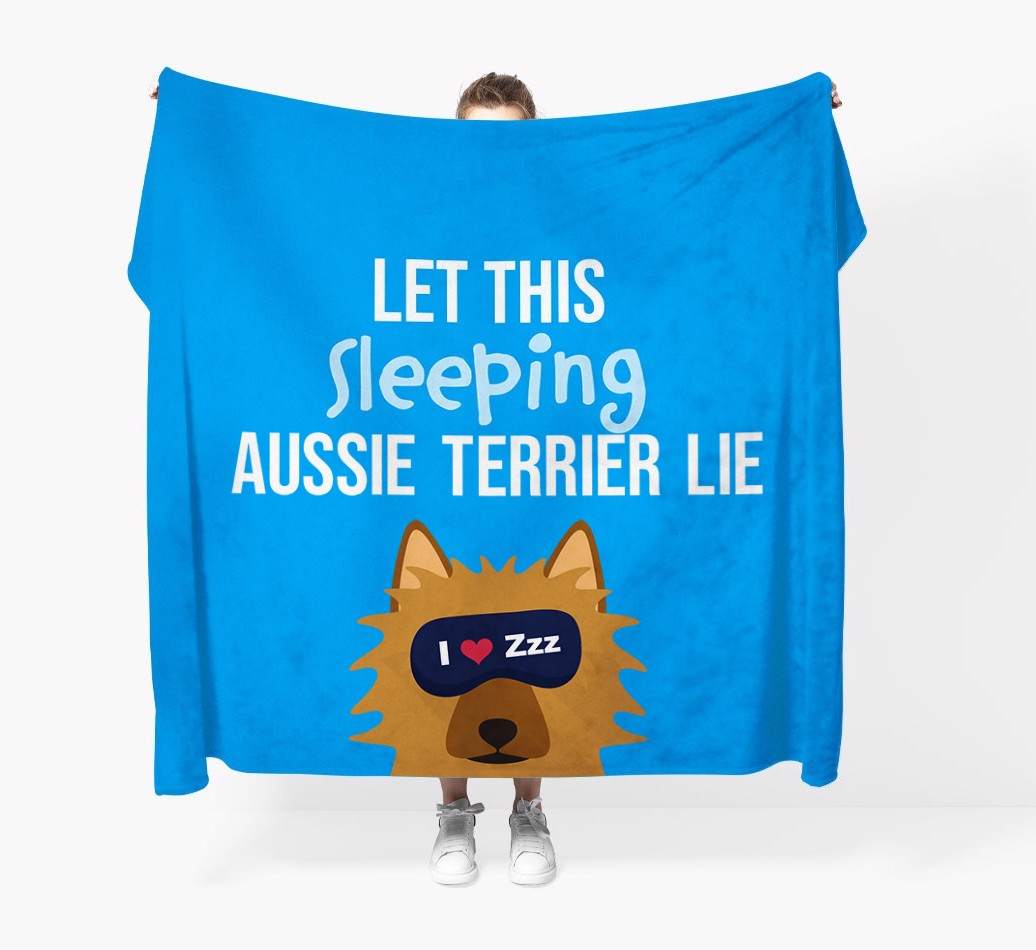 'Let that sleepy dog lie' - Personalised {breedFullName} Blanket