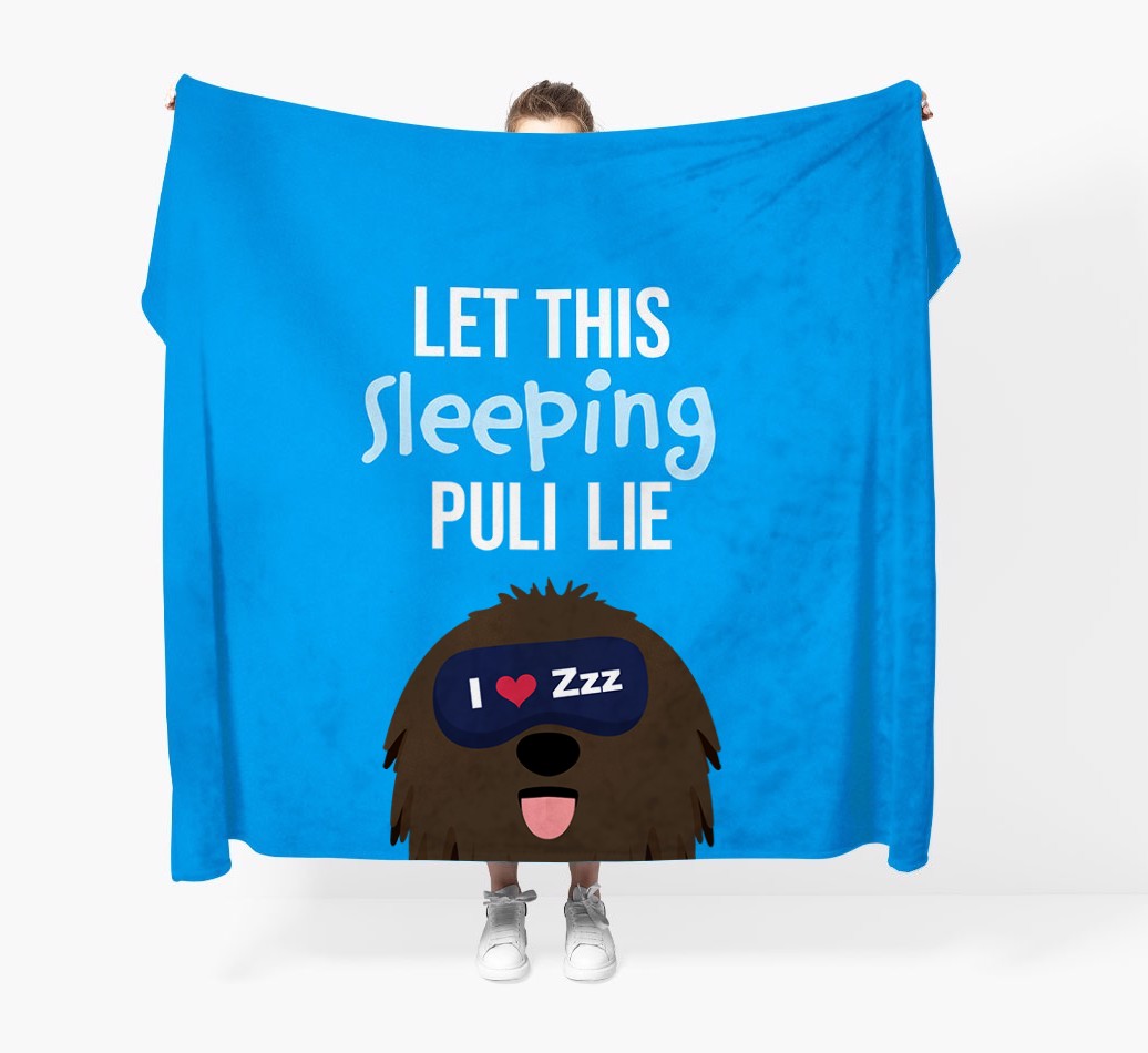 'Let that sleepy dog lie' - Personalised {breedFullName} Blanket