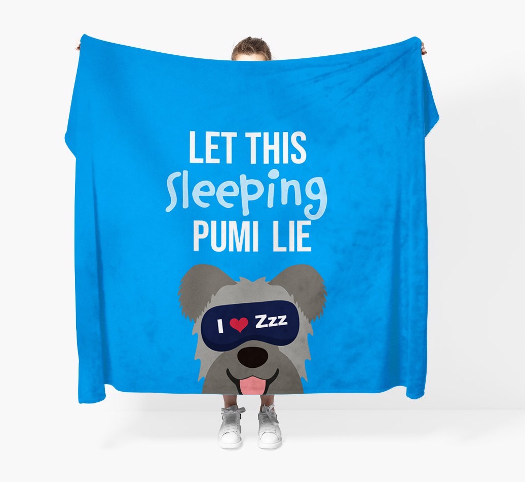 'Let that sleepy dog lie' - Personalised {breedFullName} Blanket