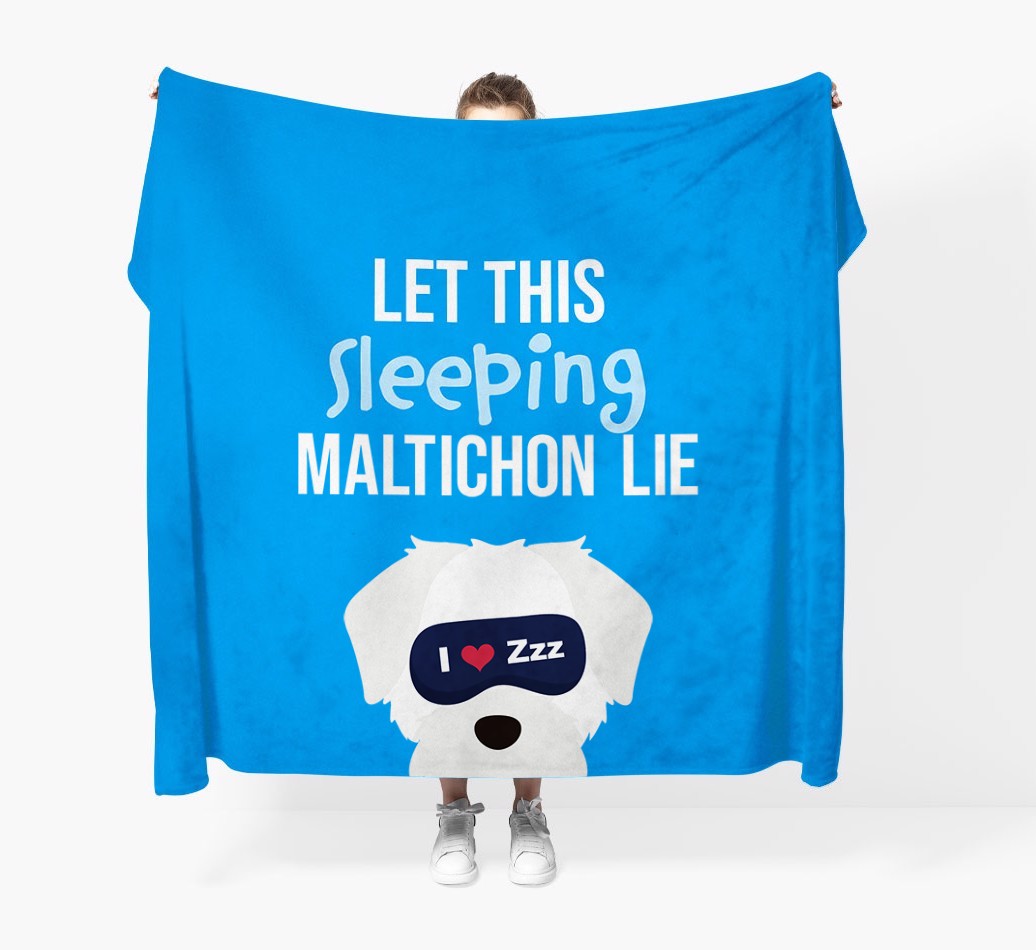 'Let that sleepy dog lie' - Personalised {breedFullName} Blanket