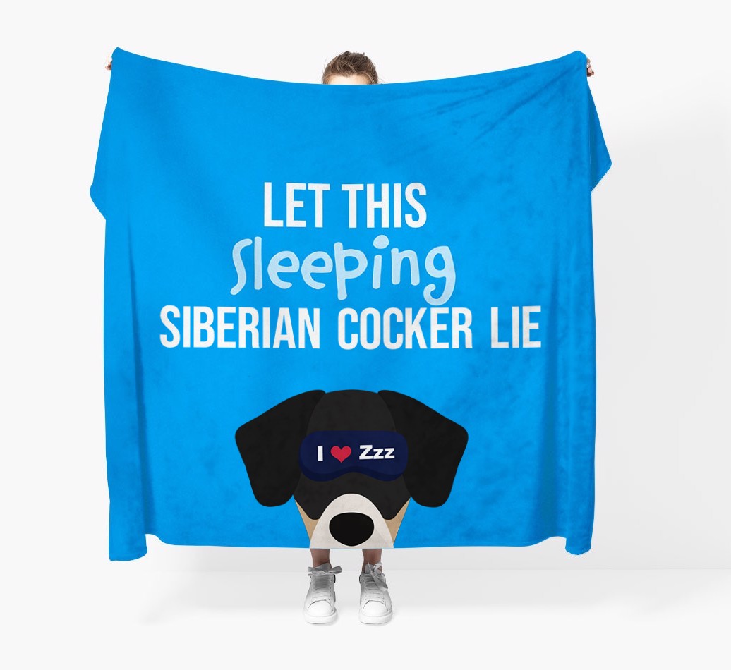 'Let that sleepy dog lie' - Personalised {breedFullName} Blanket