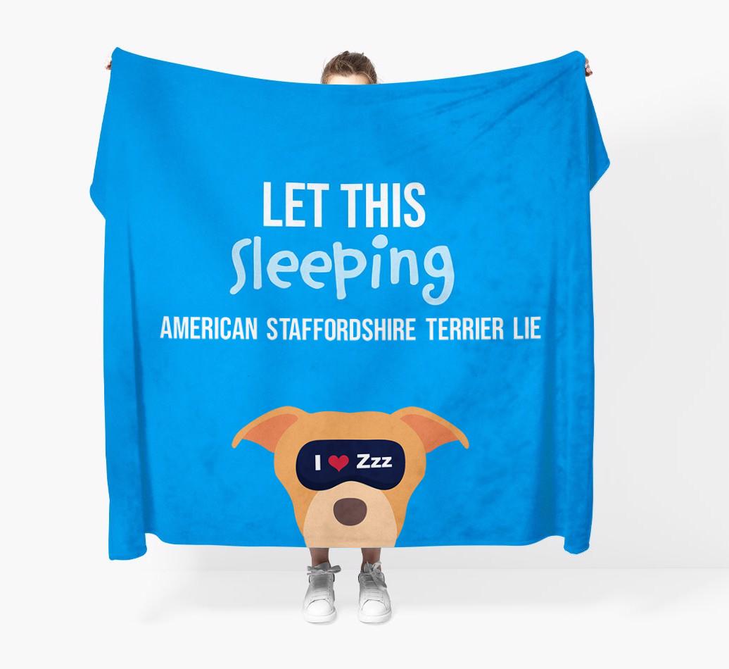 'Let that sleepy dog lie' - Personalized {breedFullName} Blanket