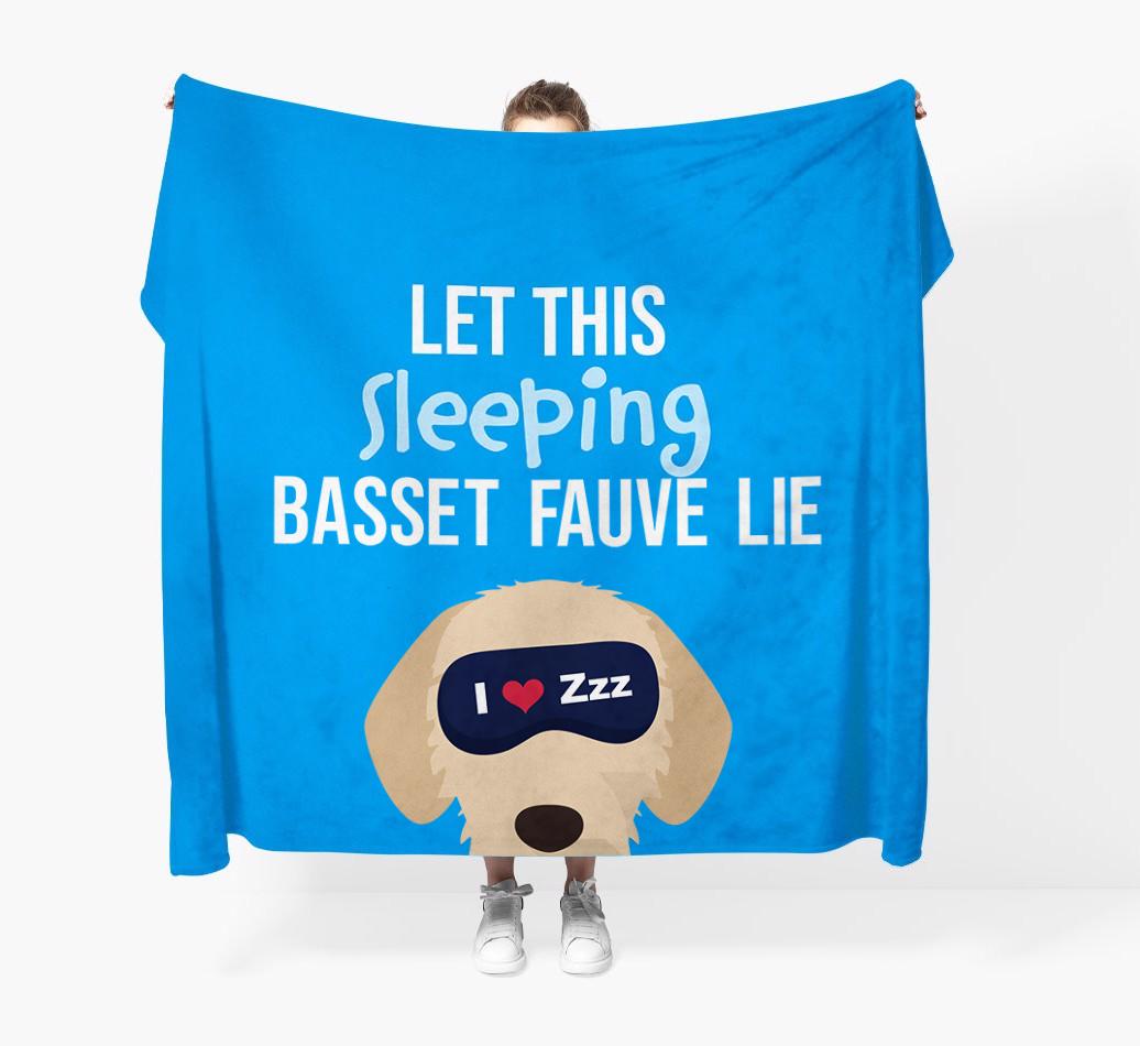 'Let that sleepy dog lie' - Personalized {breedFullName} Blanket