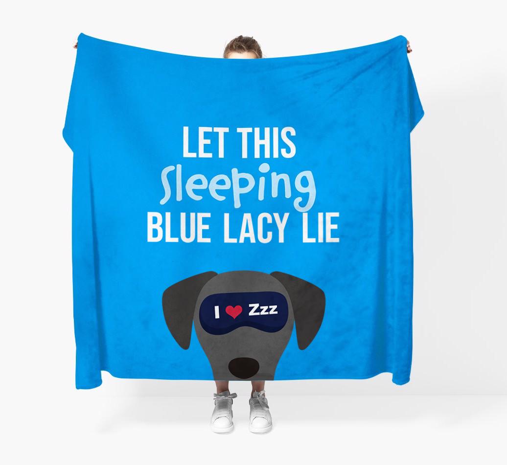 'Let that sleepy dog lie' - Personalized {breedFullName} Blanket
