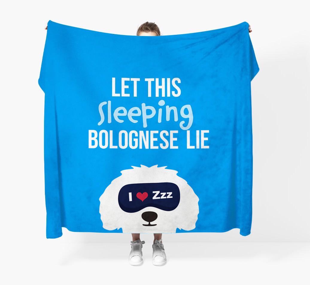 'Let that sleepy dog lie' - Personalized {breedFullName} Blanket