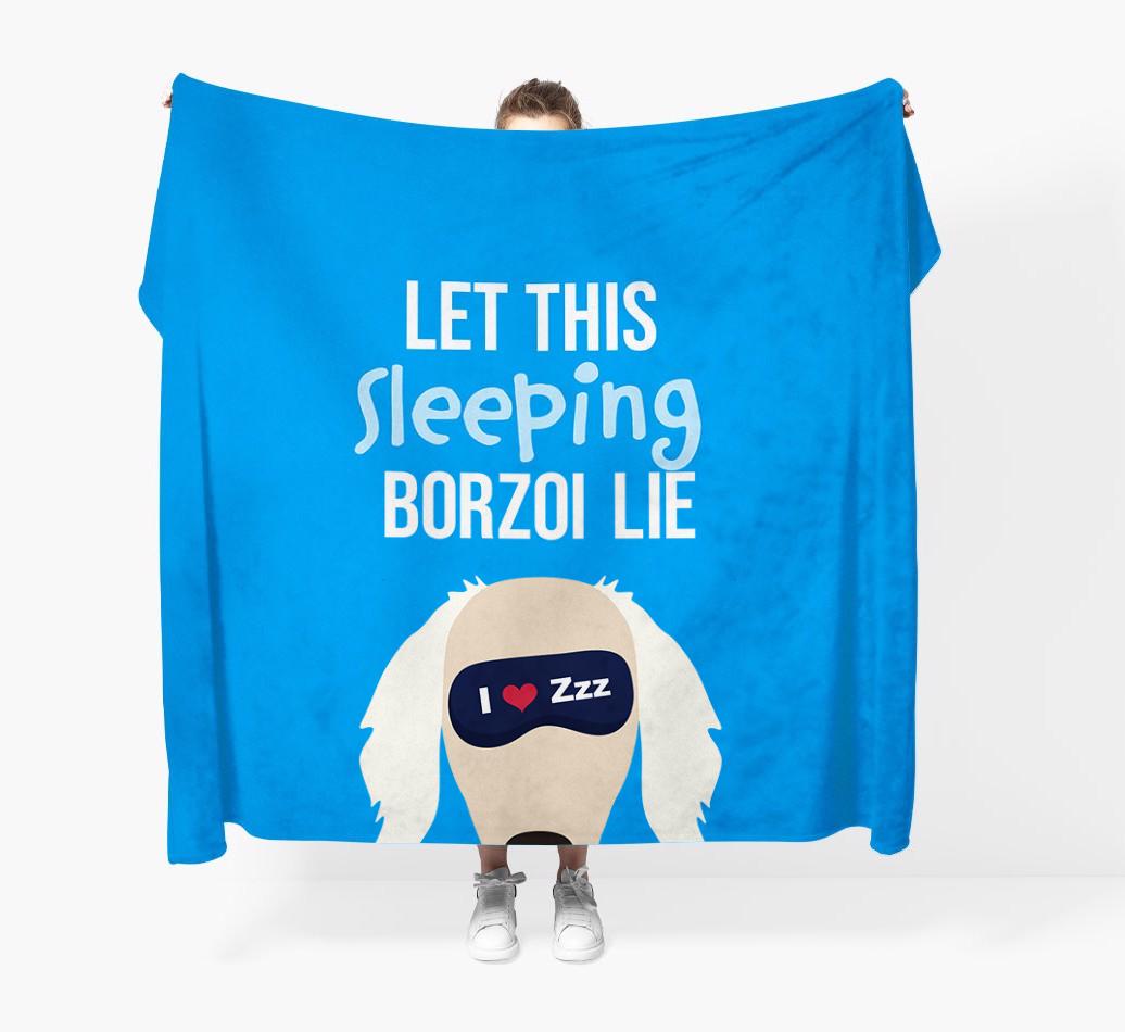 'Let that sleepy dog lie' - Personalized {breedFullName} Blanket