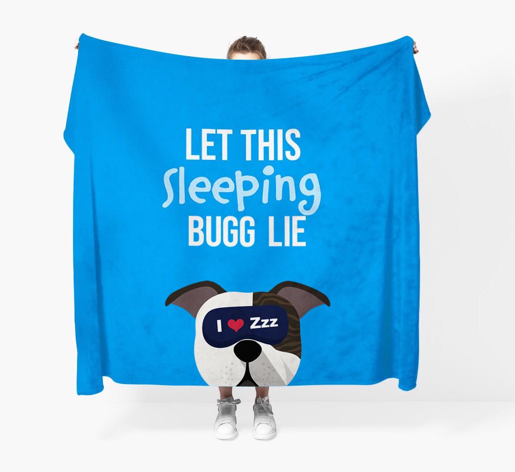'Let that sleepy dog lie' - Personalized {breedFullName} Blanket