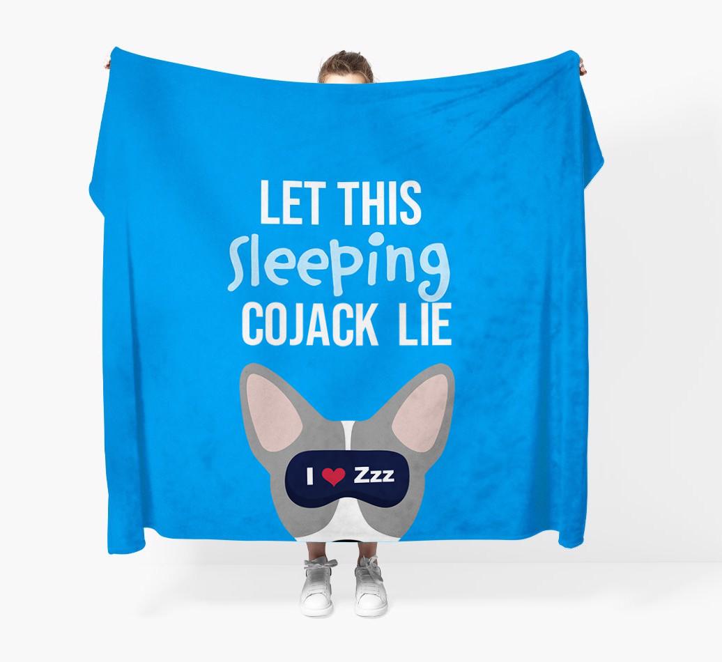 'Let that sleepy dog lie' - Personalized {breedFullName} Blanket
