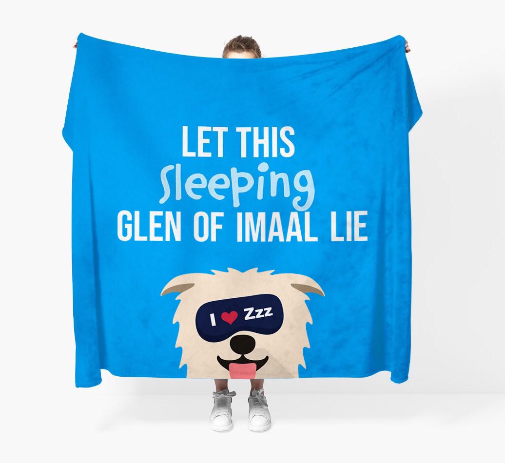 'Let that sleepy dog lie' - Personalized {breedFullName} Blanket