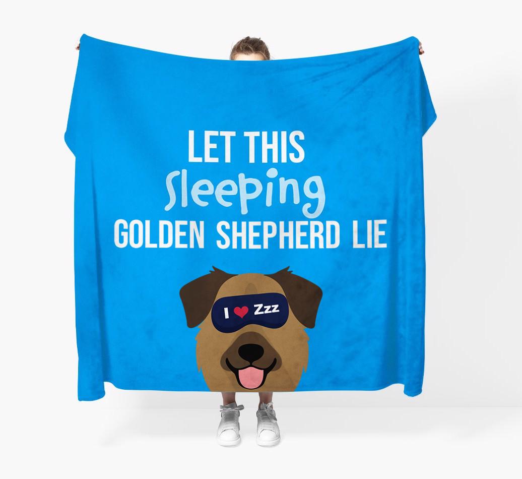 'Let that sleepy dog lie' - Personalized {breedFullName} Blanket