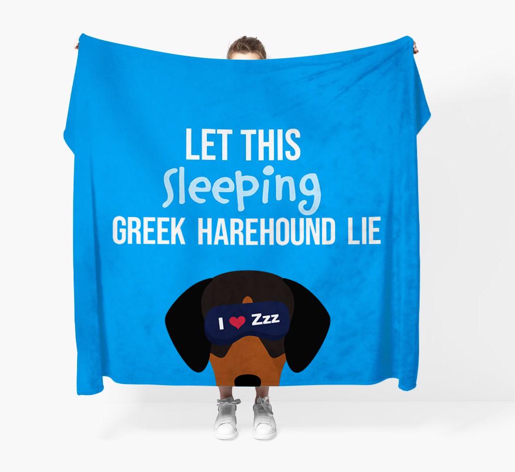 'Let that sleepy dog lie' - Personalized {breedFullName} Blanket