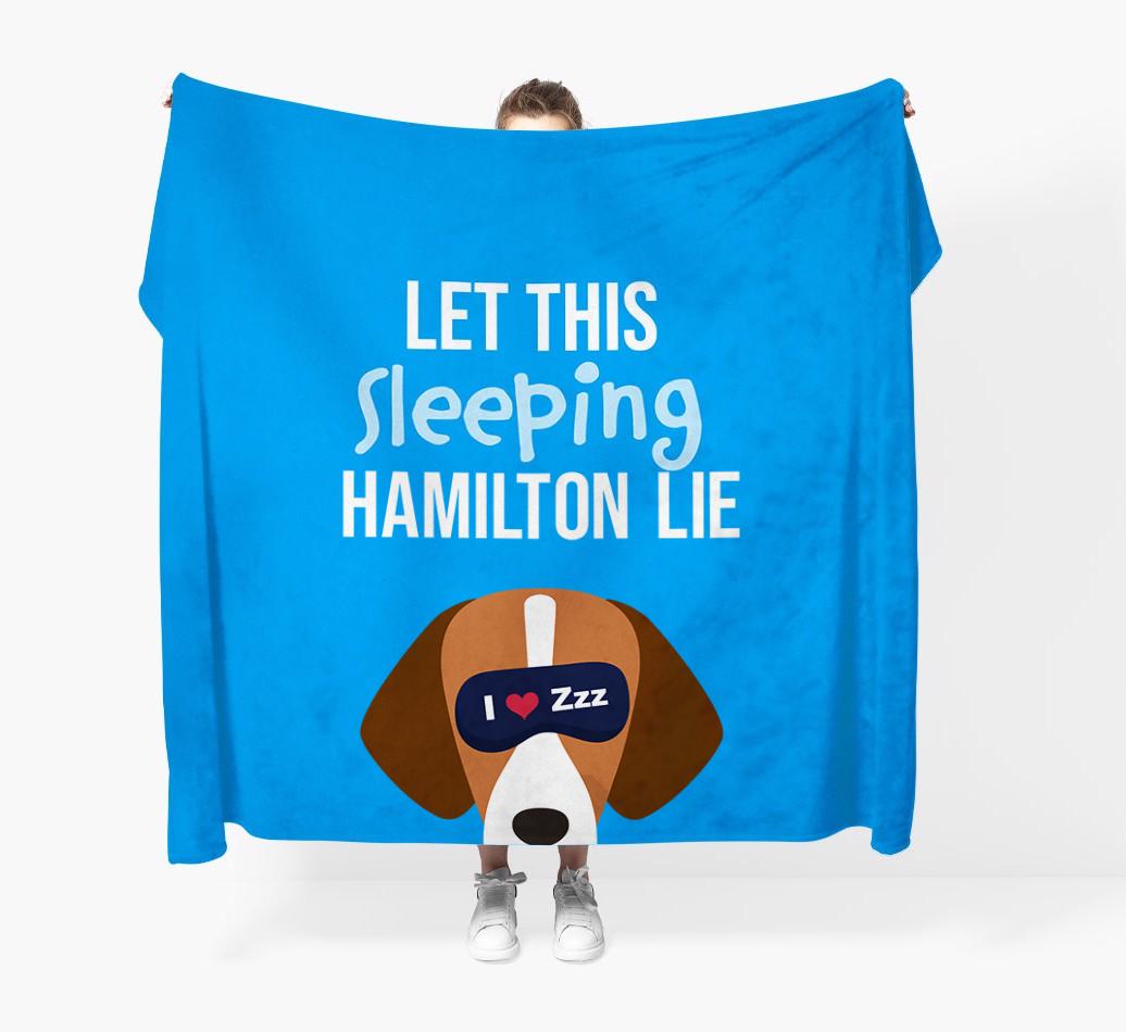 'Let that sleepy dog lie' - Personalized {breedFullName} Blanket