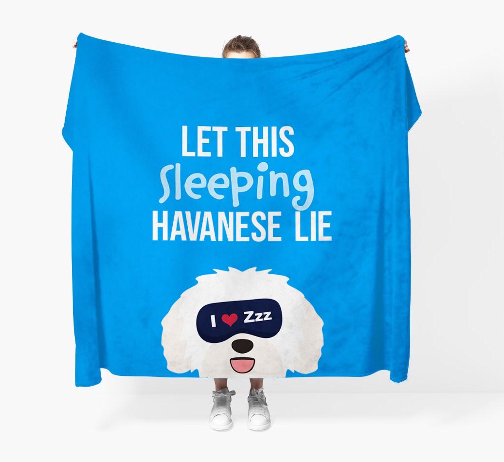 'Let that sleepy dog lie' - Personalized {breedFullName} Blanket