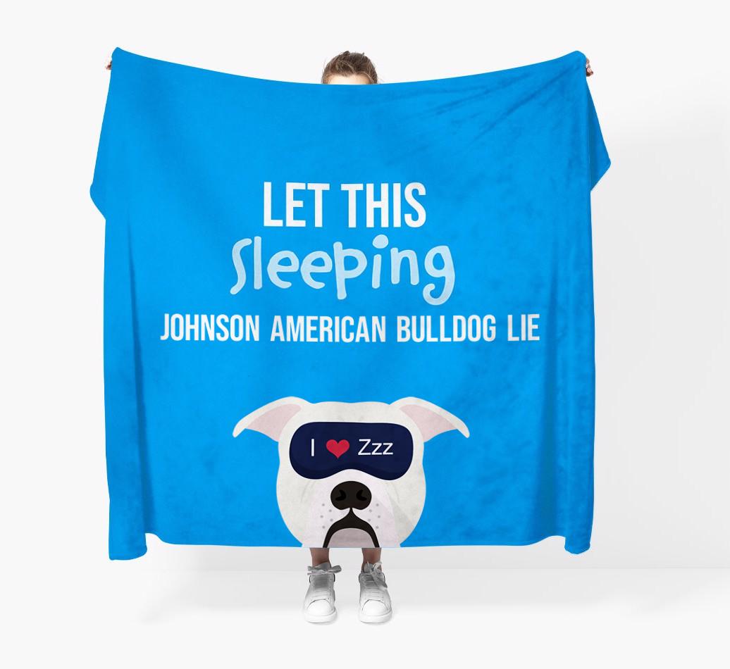 'Let that sleepy dog lie' - Personalized {breedFullName} Blanket