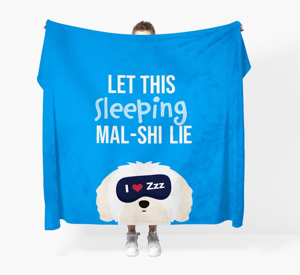 'Let that sleepy dog lie' - Personalized {breedFullName} Blanket