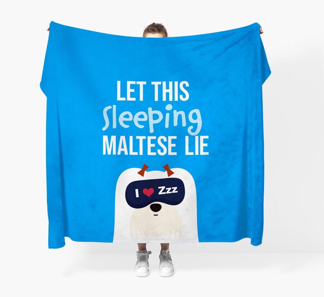 'Let that sleepy dog lie' - Personalized {breedFullName} Blanket