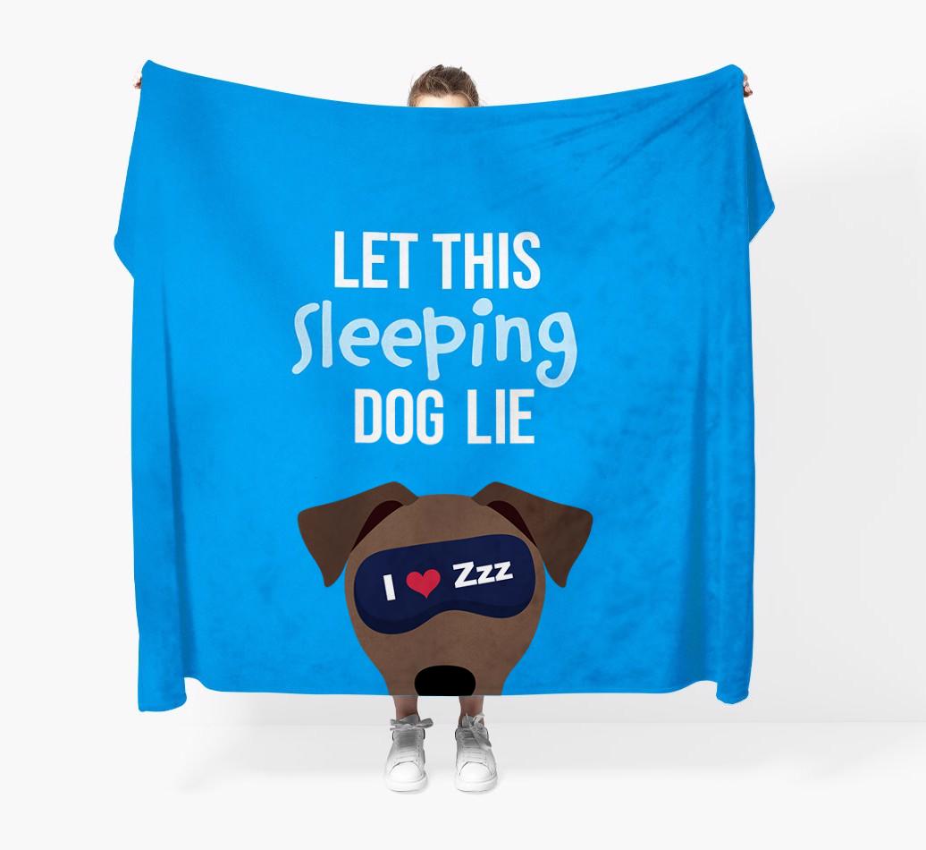 'Let that sleepy dog lie' - Personalized {breedFullName} Blanket