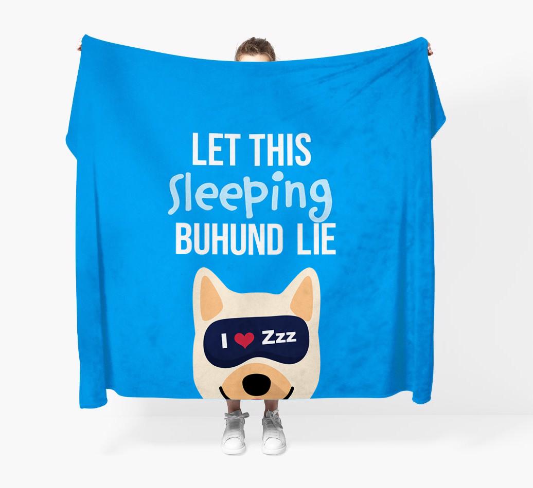 'Let that sleepy dog lie' - Personalized {breedFullName} Blanket