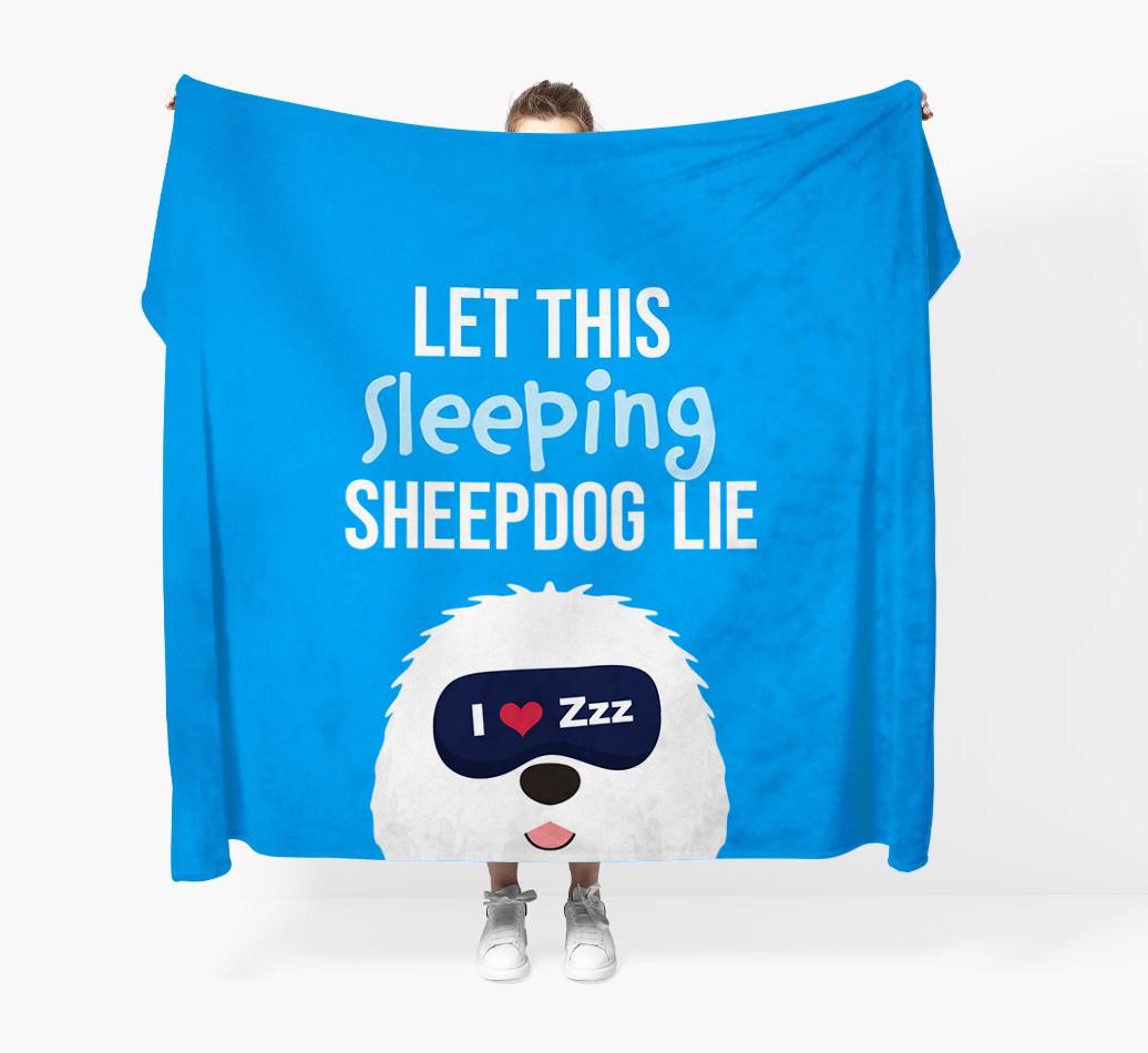 'Let that sleepy dog lie' - Personalized {breedFullName} Blanket