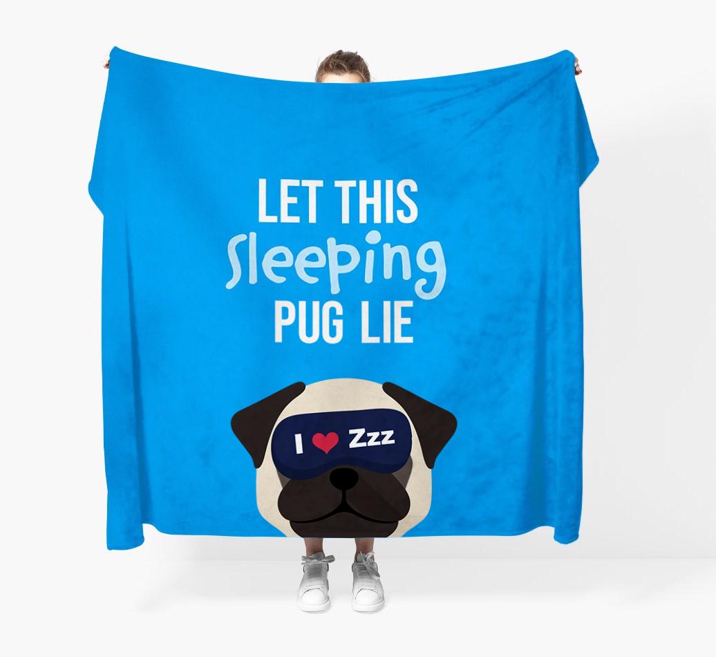 'Let that sleepy dog lie' - Personalized {breedFullName} Blanket