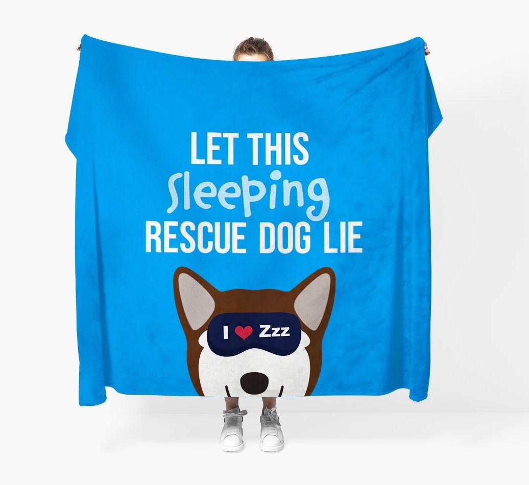 'Let that sleepy dog lie' - Personalized {breedFullName} Blanket