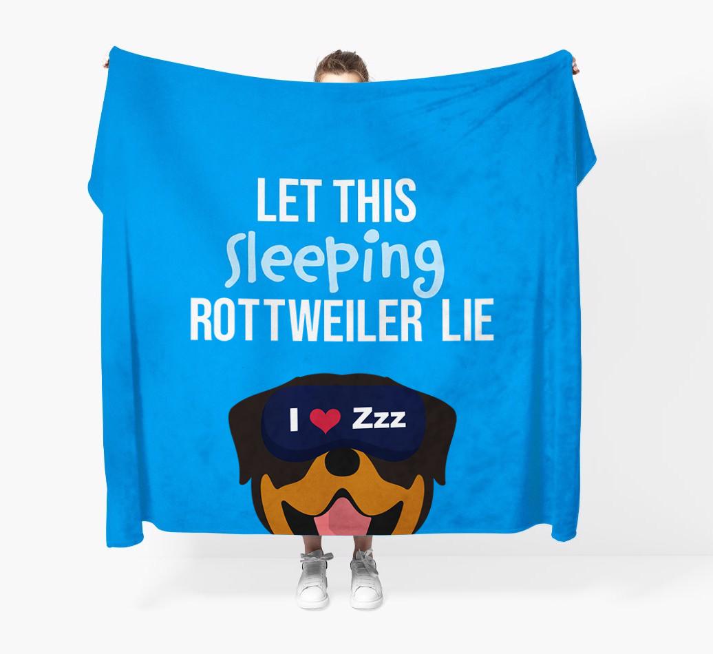 'Let that sleepy dog lie' - Personalized {breedFullName} Blanket