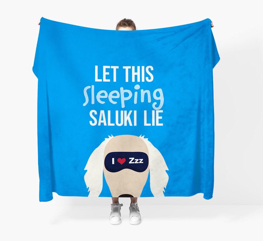 'Let that sleepy dog lie' - Personalized {breedFullName} Blanket