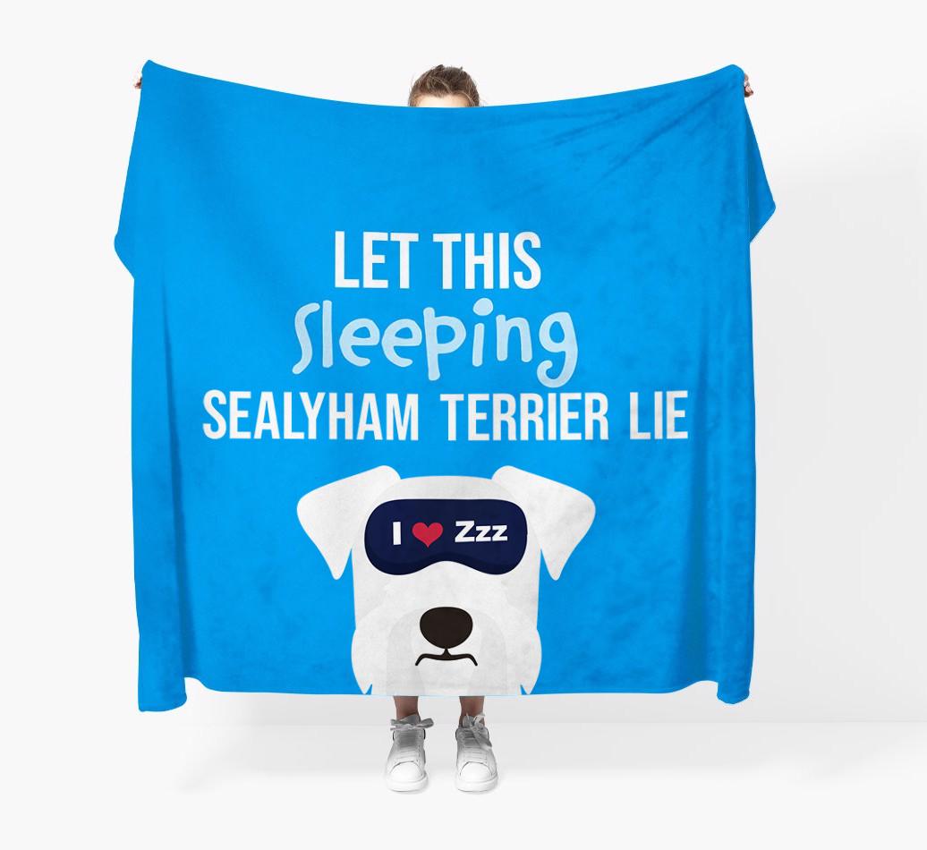 'Let that sleepy dog lie' - Personalized {breedFullName} Blanket