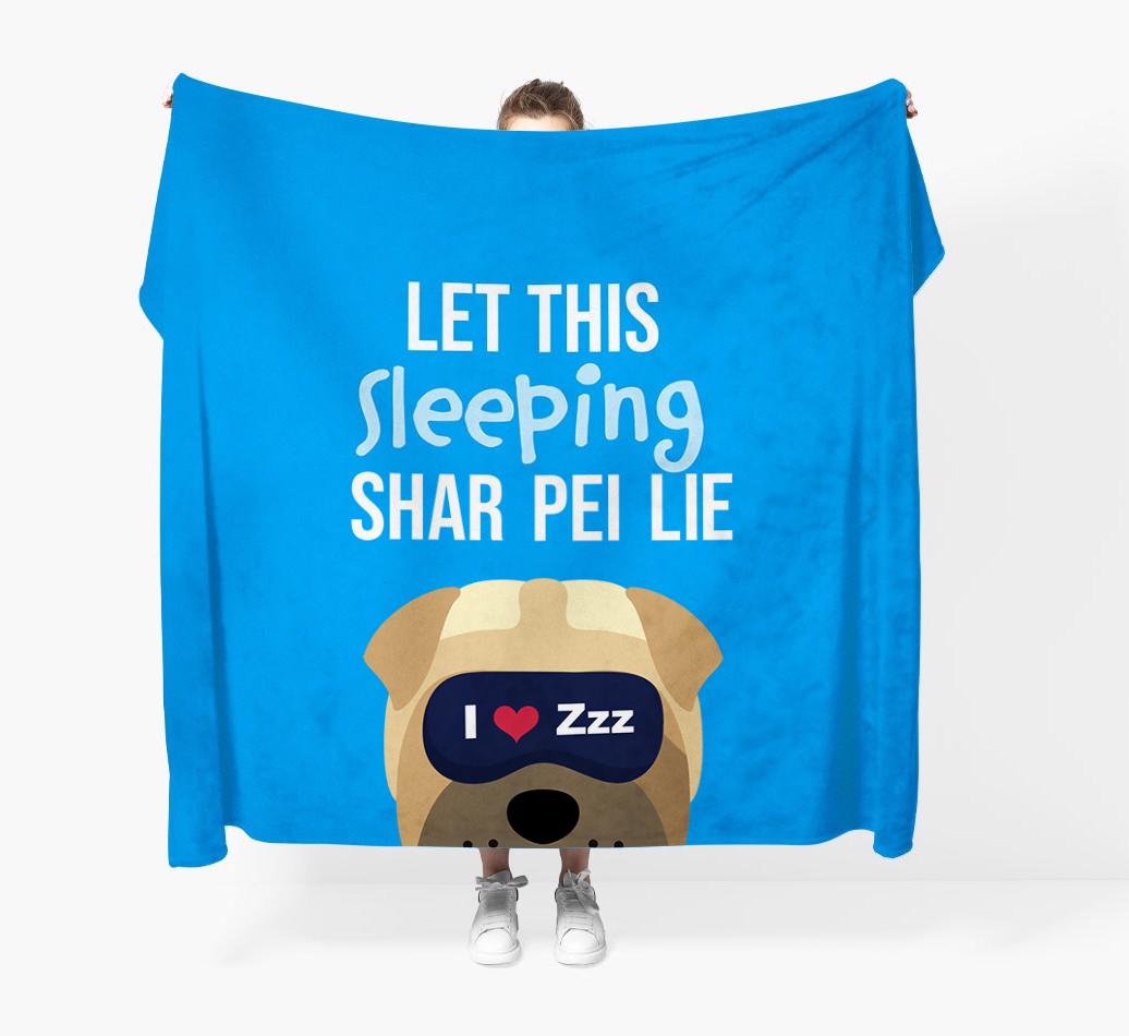 'Let that sleepy dog lie' - Personalized {breedFullName} Blanket