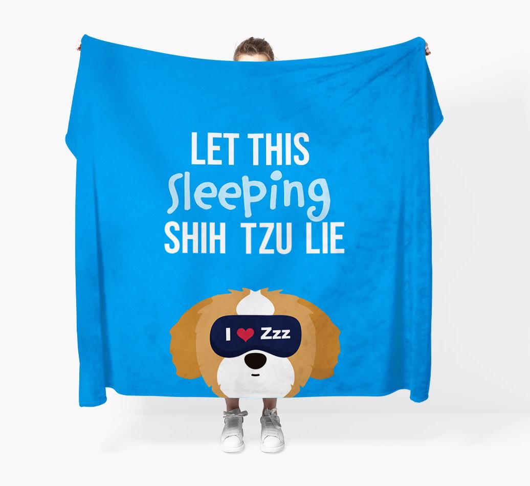 'Let that sleepy dog lie' - Personalized {breedFullName} Blanket