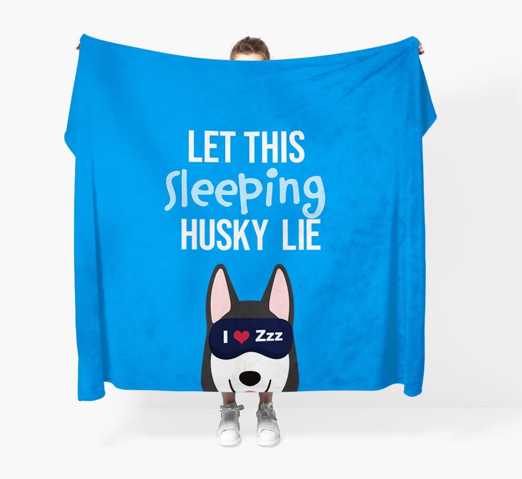 'Let that sleepy dog lie' - Personalized {breedFullName} Blanket